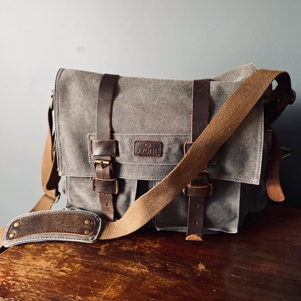 S-Zone Canvas & Leather Camera Bag